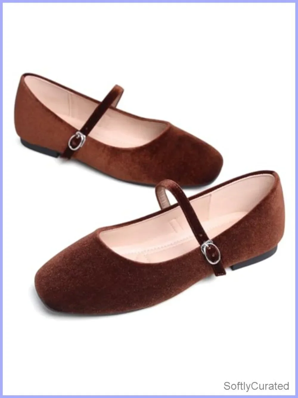 Faux Leather Mary Jane Flats Square Toe Retro Adjustable Buckle Women's Shoes